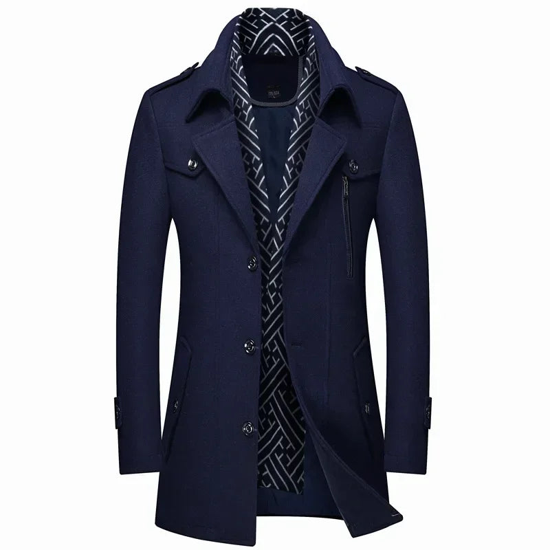 Men's Cozy Long Wool Coat