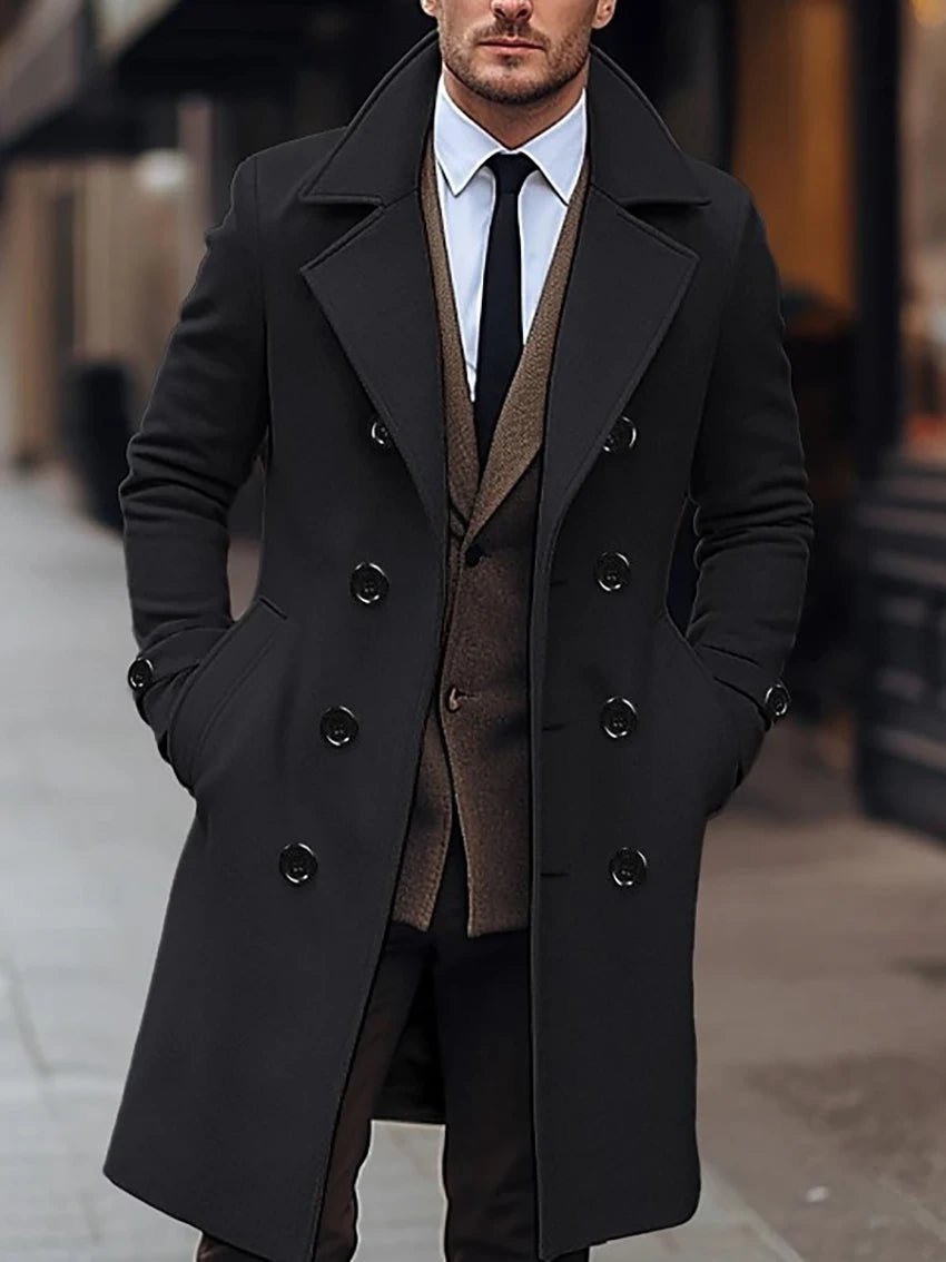 Men's Warm Long Business Coat