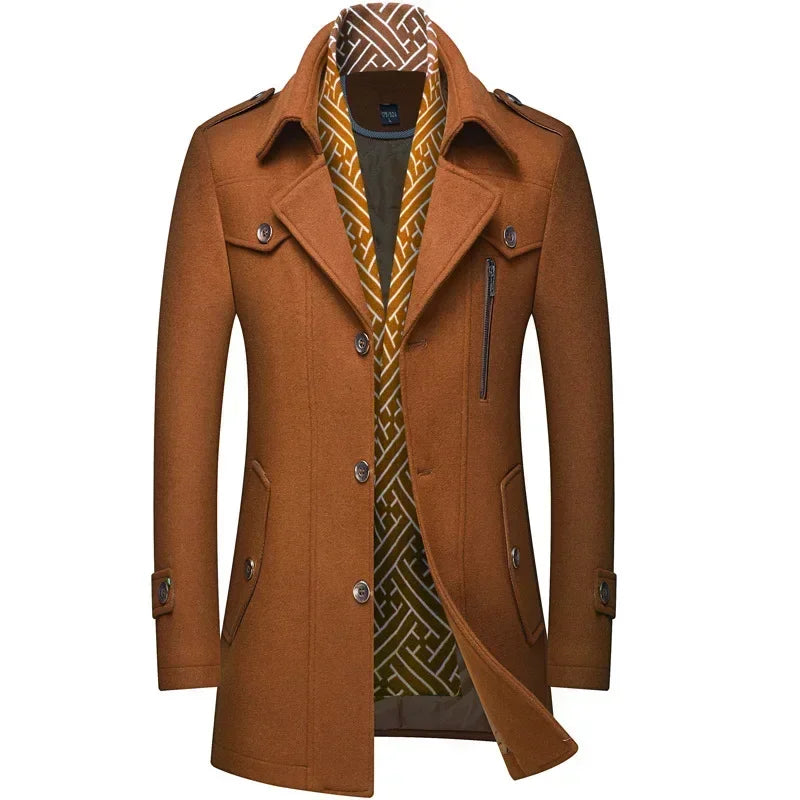 Men's Cozy Long Wool Coat