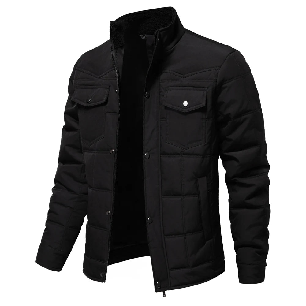 Men’s Winter Jacket with Fleece-Lined Collar