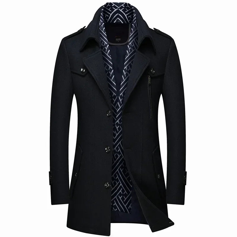 Men's Cozy Long Wool Coat