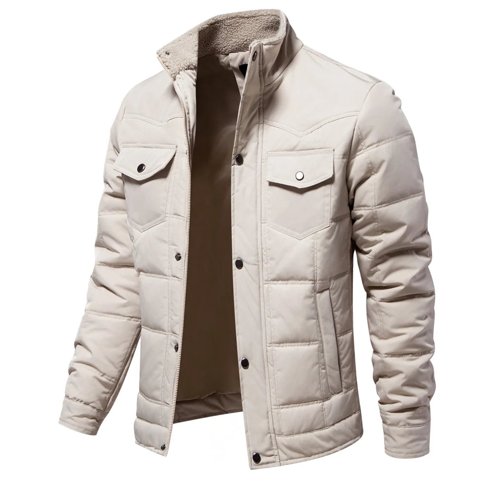 Men’s Winter Jacket with Fleece-Lined Collar