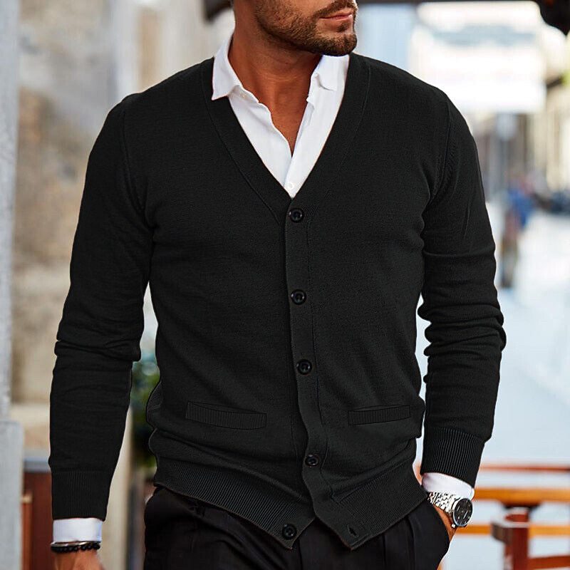 Men’s Classic V-Neck Button-Up Cardigan