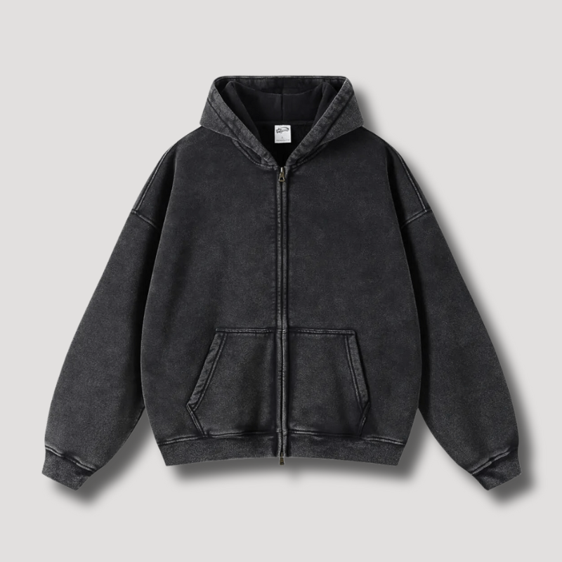 Men's Heavyweight Oversized Hoodie with Zip Closure