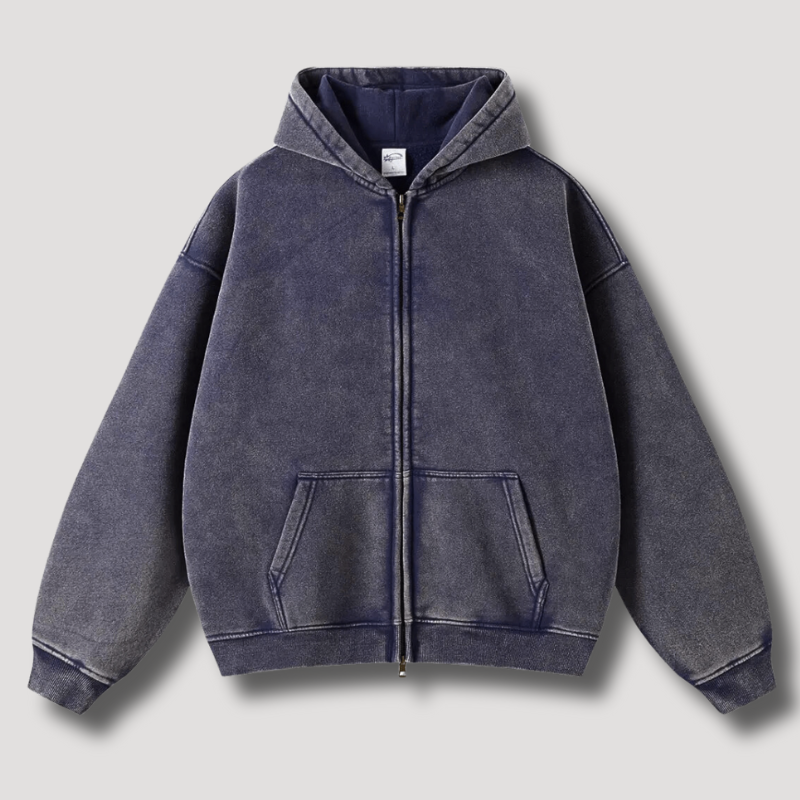 Men's Heavyweight Oversized Hoodie with Zip Closure