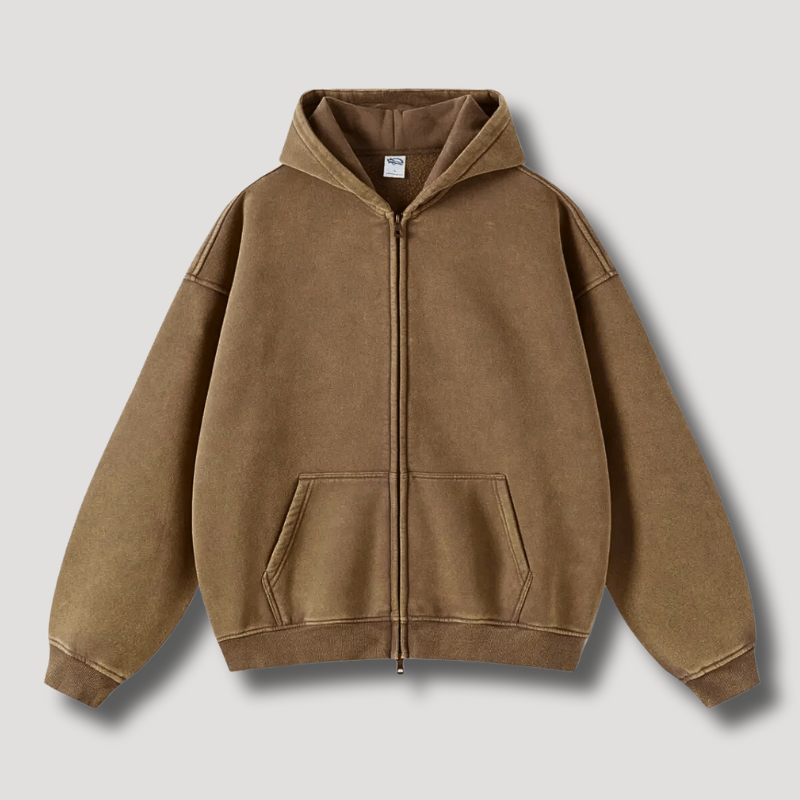 Men's Heavyweight Oversized Hoodie with Zip Closure