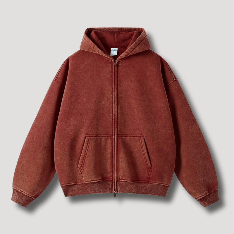 Men's Heavyweight Oversized Hoodie with Zip Closure