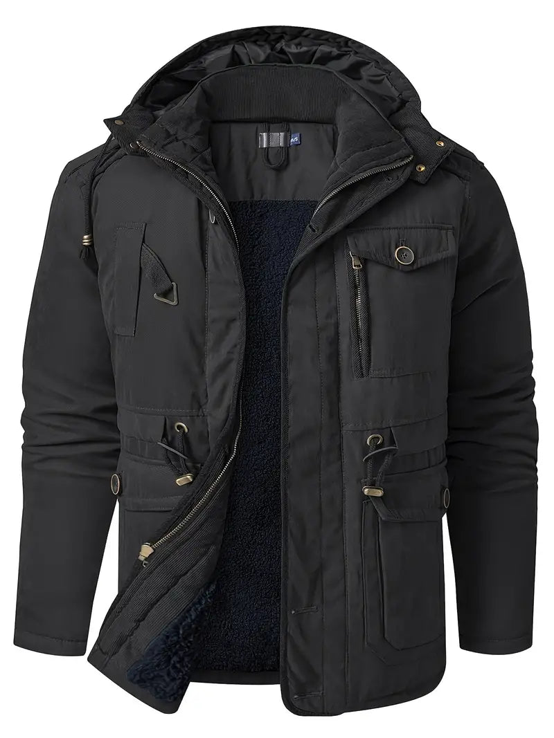 Men's Warm Winterjacket with Fleece-lining