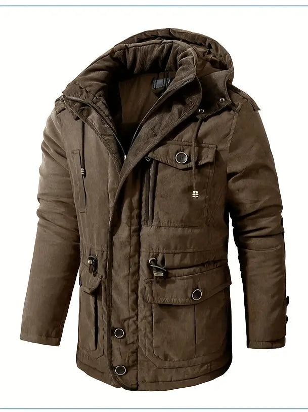 Men's Warm Winterjacket with Fleece-lining