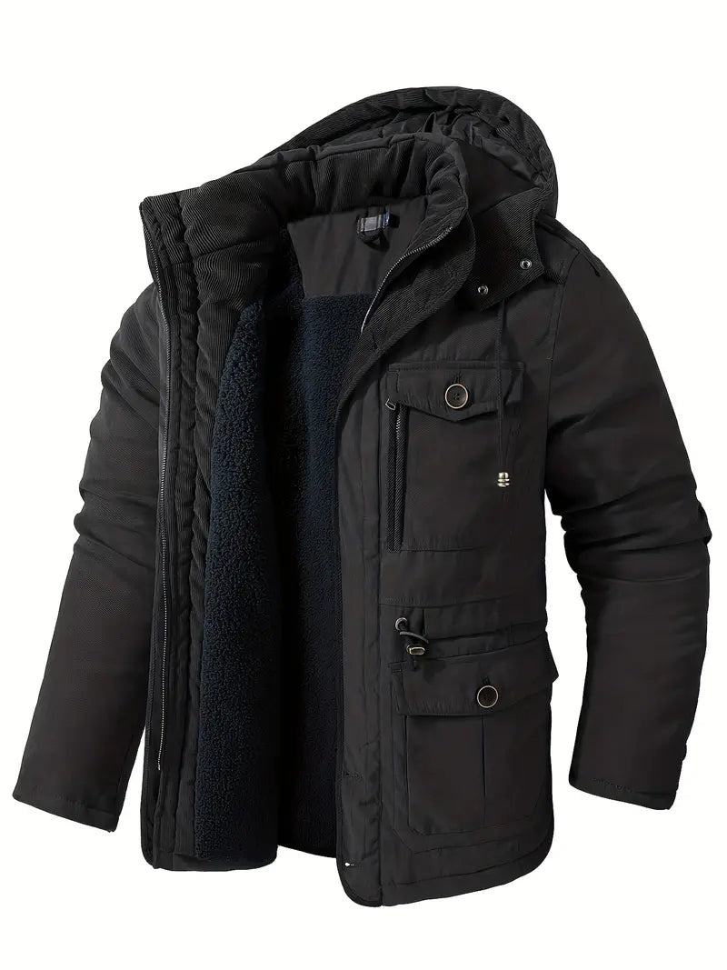 Men's Warm Winterjacket with Fleece-lining