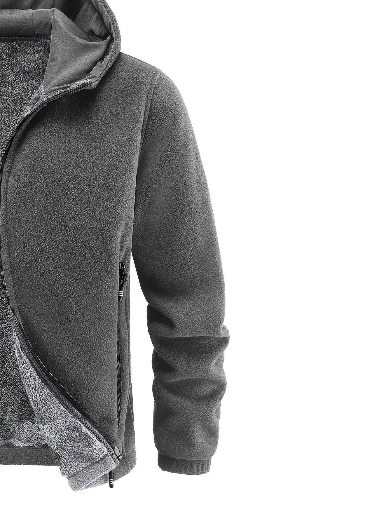 Men's Grey Fleecelined hooded winterjacket