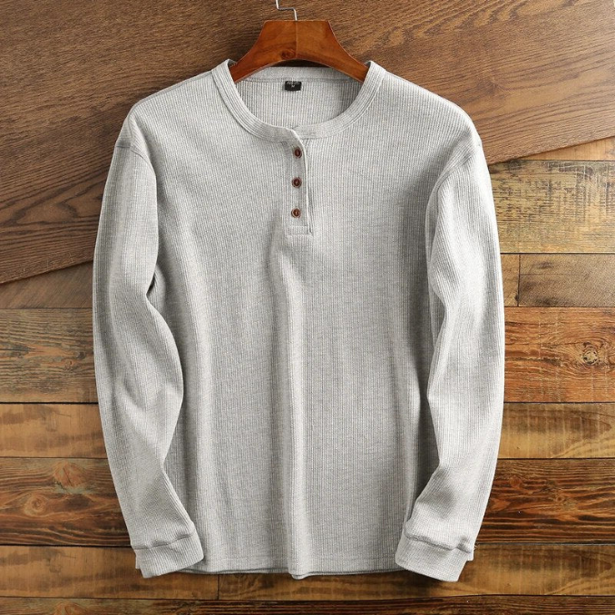 Men's Waffle Henley sweater