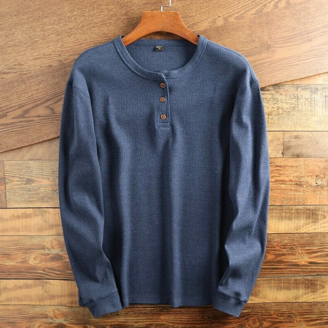 Men's Waffle Henley sweater