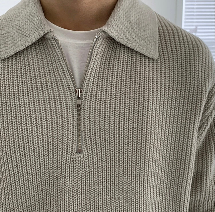 Men's modern half-zip sweater