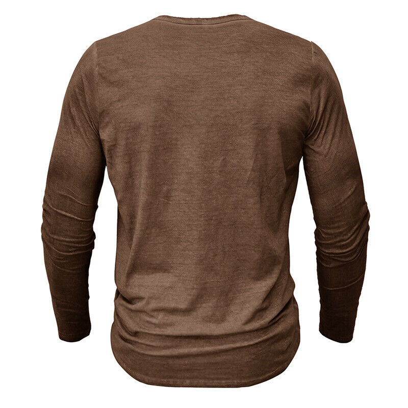 Men's long-sleeved Henley shirt