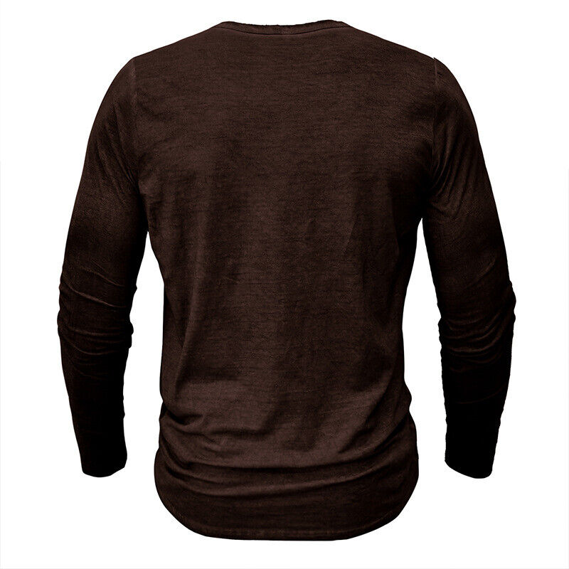 Men's long-sleeved Henley shirt